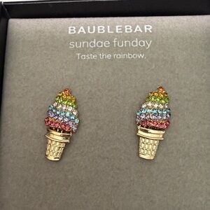 BaubleBar Rainbow Ice Cream Cone Earrings